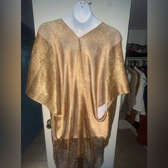 Gold sheer cover up | NWT | OS - Picture 3 of 8